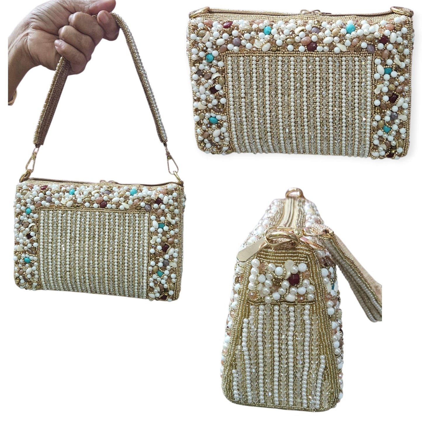 Pearl embroidery purses